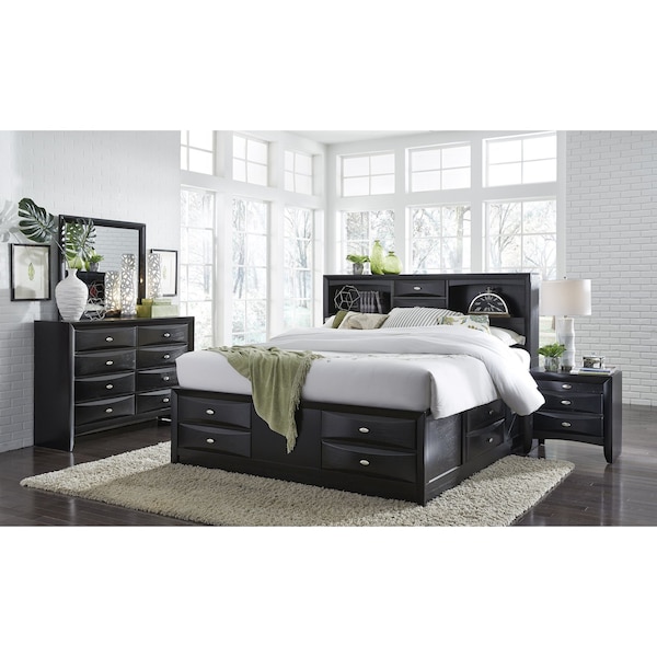 Global Furniture Usa Transitional Linda Black King Bed Group 2866 - main